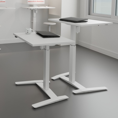 Małe biurko regulowane StandFlex H, 100x80 cm
