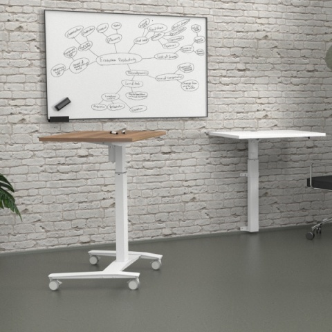 Małe biurko regulowane StandFlex H, 100x80 cm