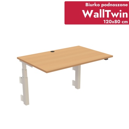 Biurko podnoszone elektrycznie WallTwin 120x80 cm