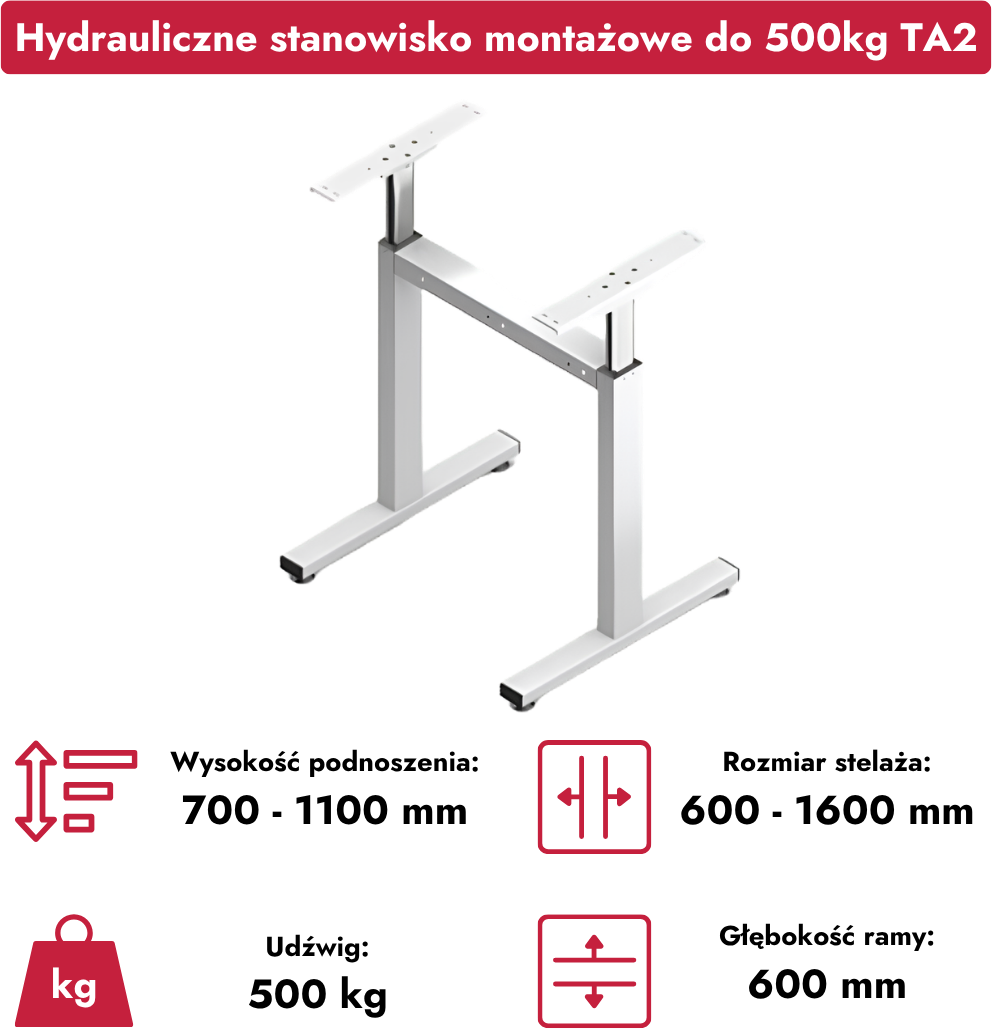 Hydrauliczna dwunożna rama TA2 (wersja 500 kg)
